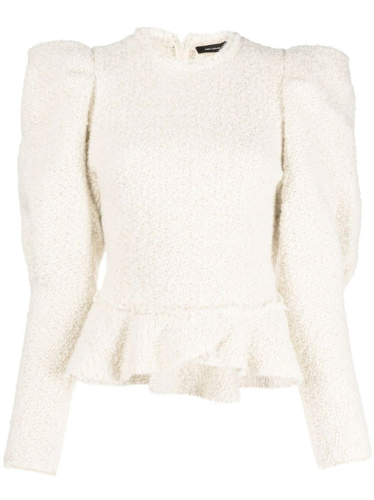 Neutral Giamili Puff Sleeve Sweater