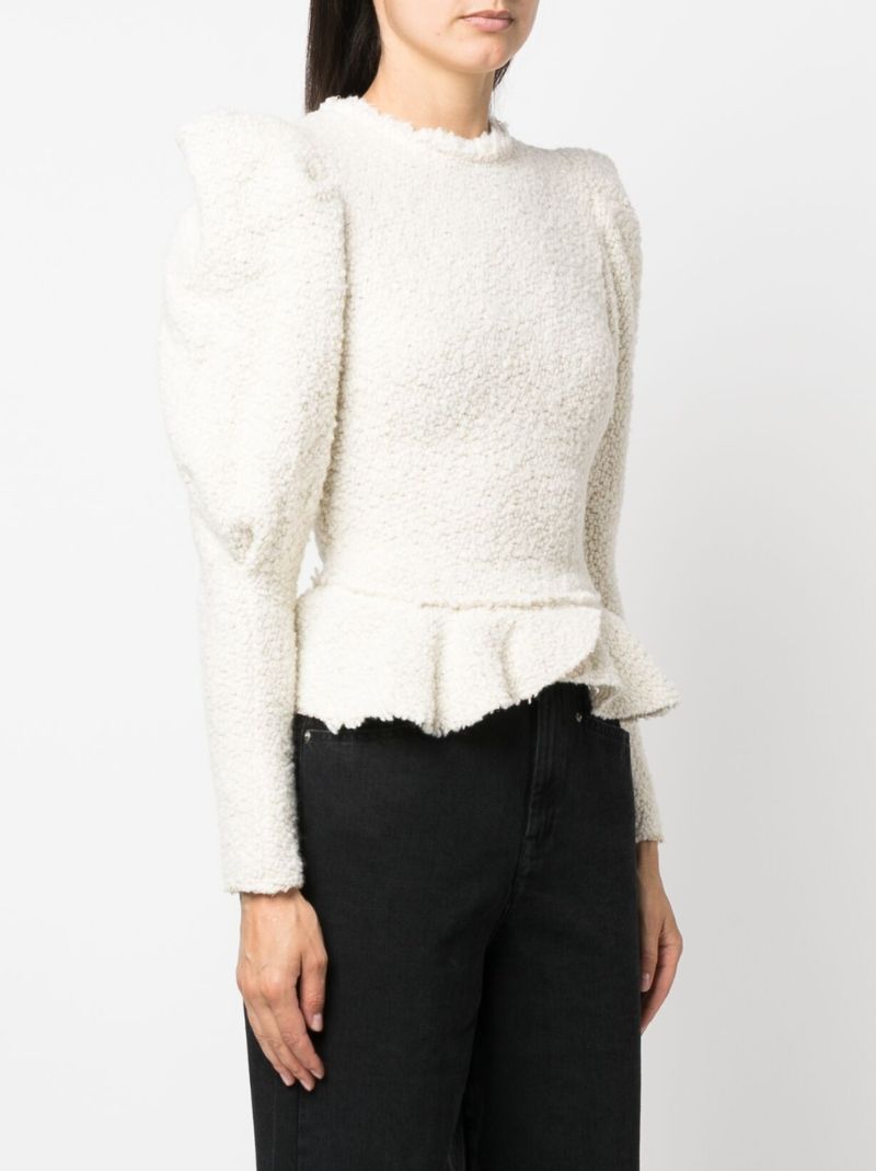Neutral Giamili Puff Sleeve Sweater