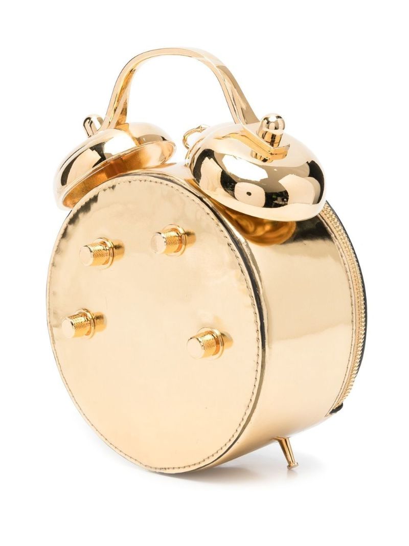 Metallic Gold-tone Alarm Clock Tote Bag