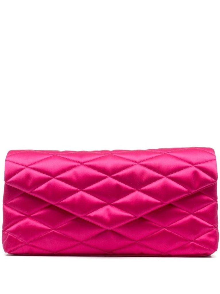 Pink Sade Quilted Clutch Bag