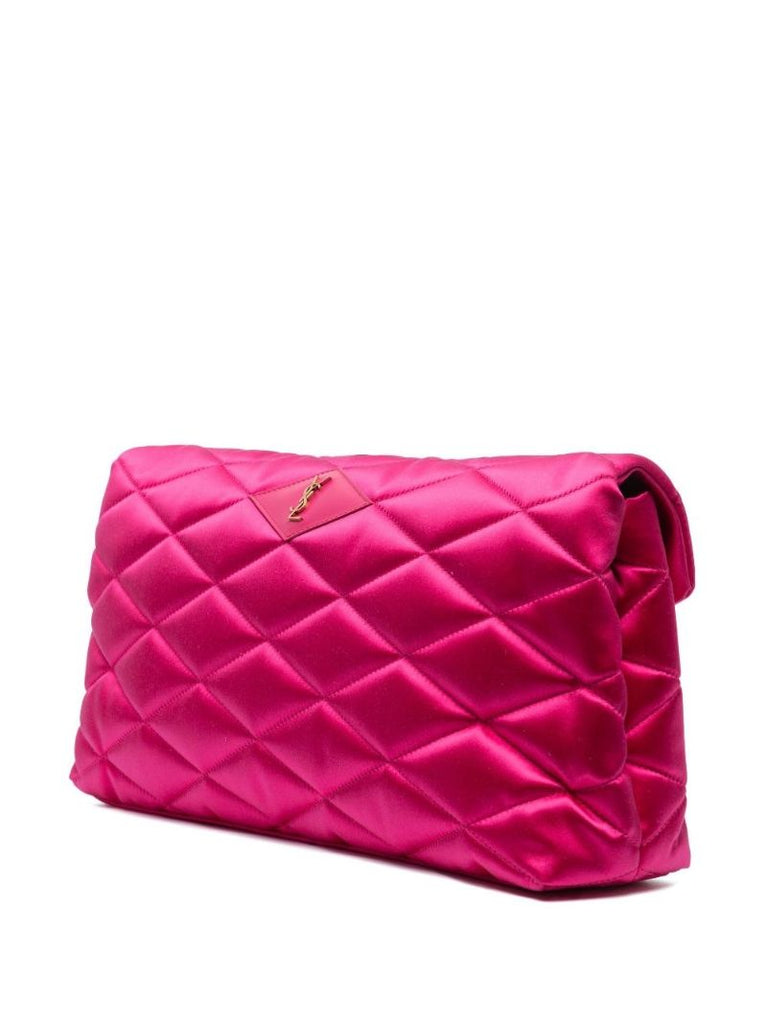 Pink Sade Quilted Clutch Bag