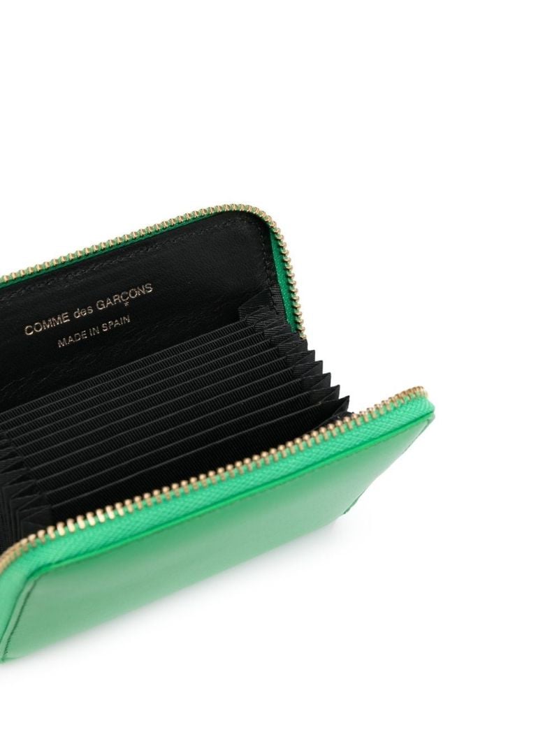 Green Zip-around Leather Wallet