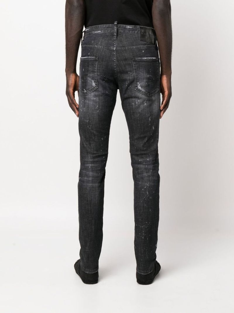 Black Cool Guy Distressed Slim Leg Jeans