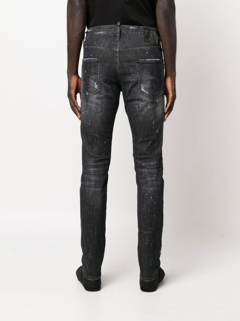 Black Cool Guy Distressed Slim Leg Jeans