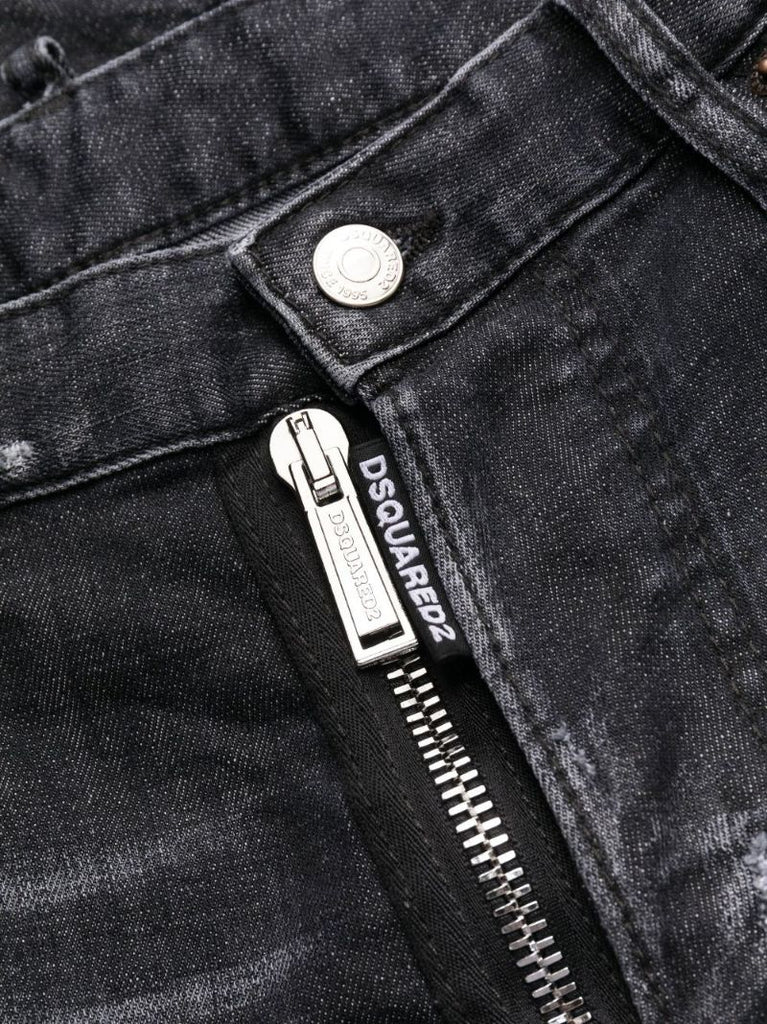 Black Cool Guy Distressed Slim Leg Jeans
