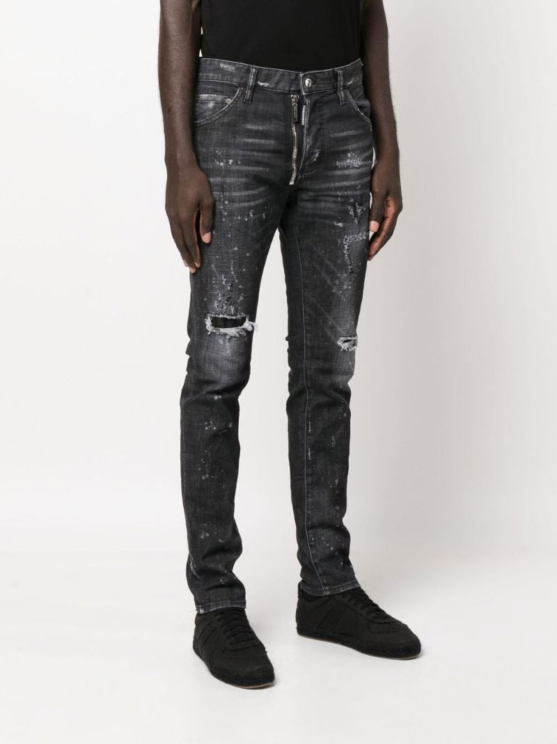 Black Cool Guy Distressed Slim Leg Jeans