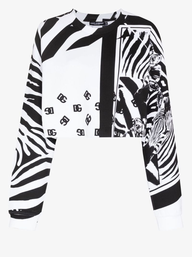 Black and White Zebra Print Crop Top