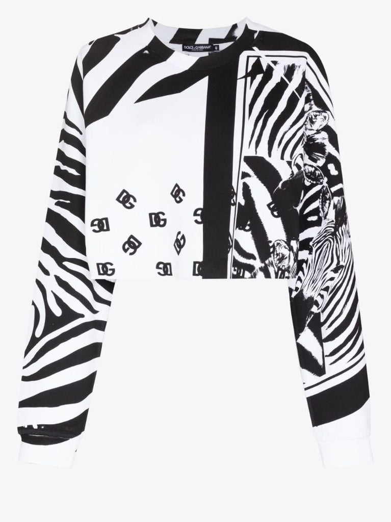 Black and White Zebra Print Crop Top