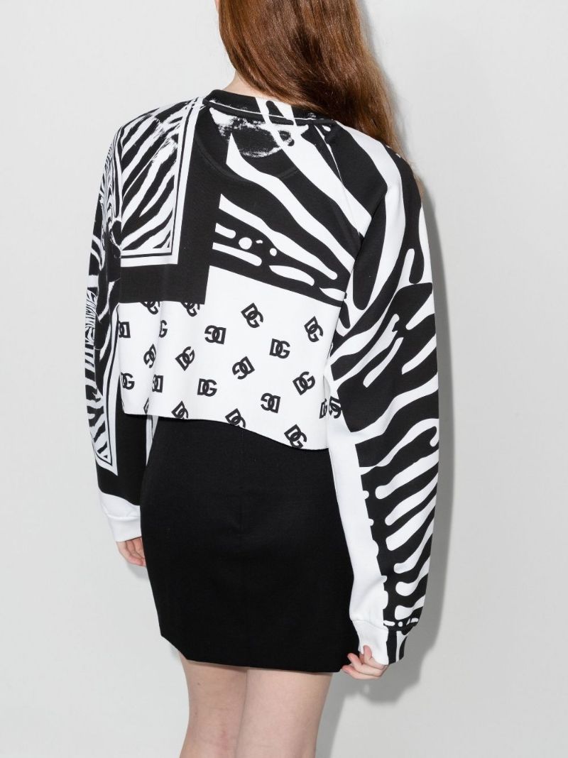 Black and White Zebra Print Crop Top