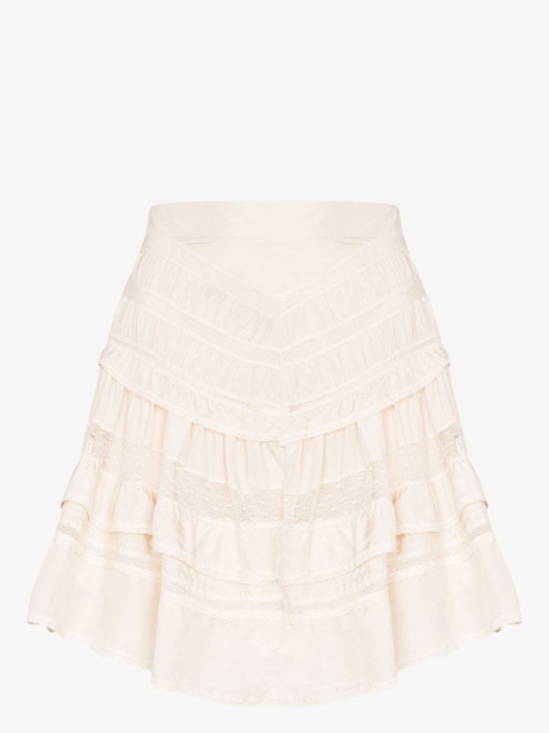 Neutral Constance Silk Mini Skirt