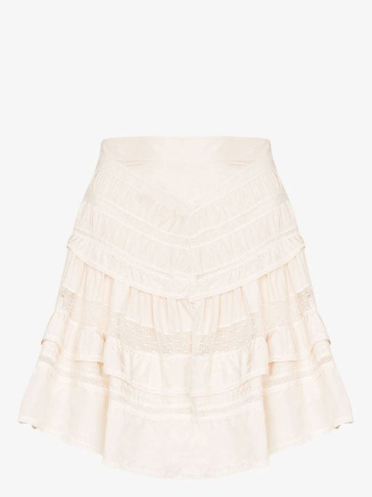 Neutral Constance Silk Mini Skirt