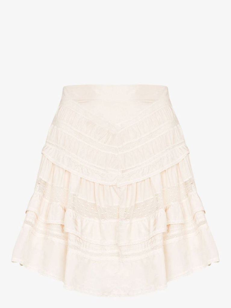Neutral Constance Silk Mini Skirt