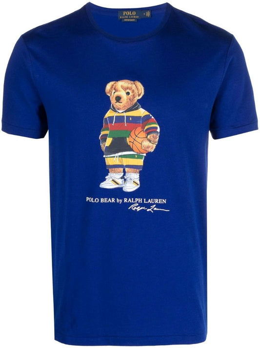 Blue Polo Bear Cotton T-shirt