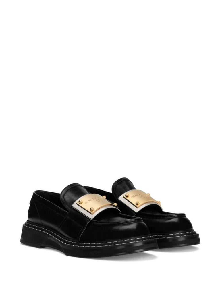 Black Bernini Leather Loafers