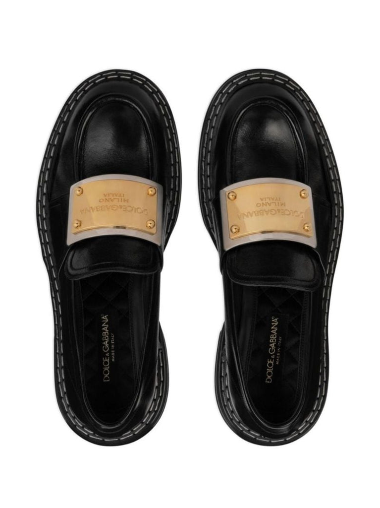 Black Bernini Leather Loafers