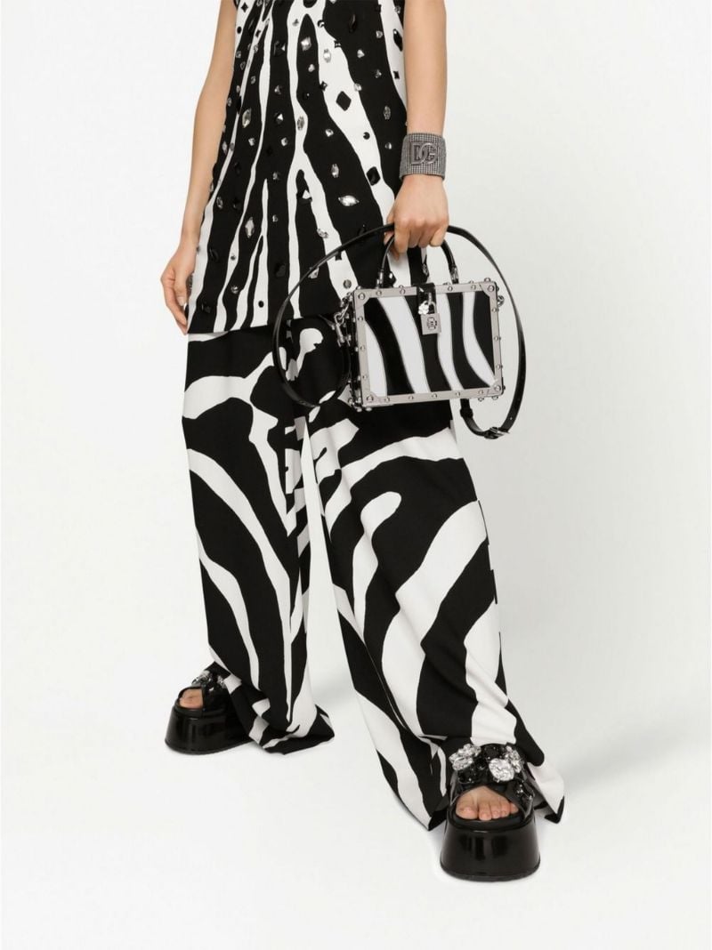 Black Dolce Box Zebra Print Mini Bag