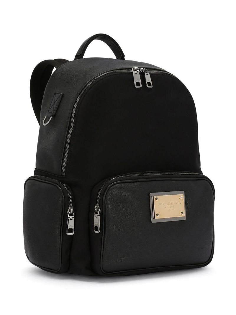 Black Logo Plaque Backpack