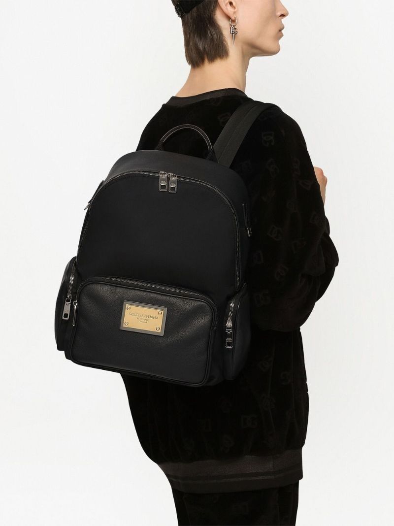 Black Logo Plaque Backpack