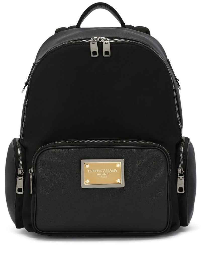 Black Logo Plaque Backpack