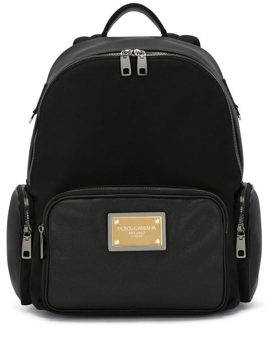 Black Logo Plaque Backpack