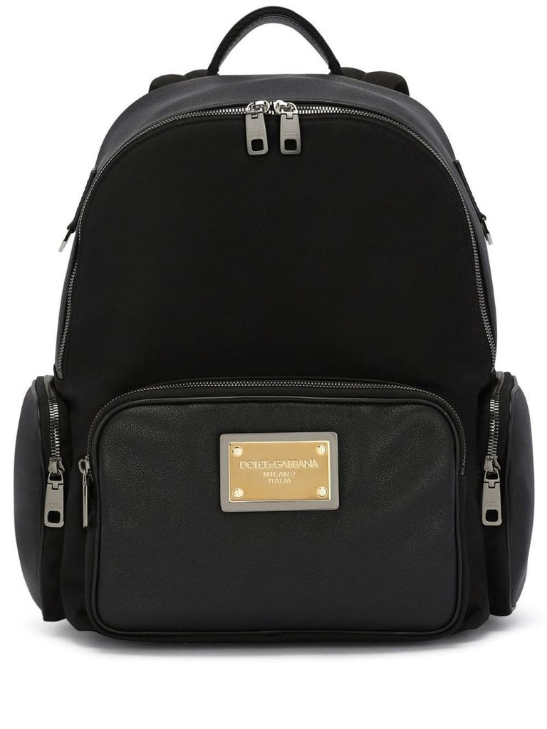 Black Logo Plaque Backpack