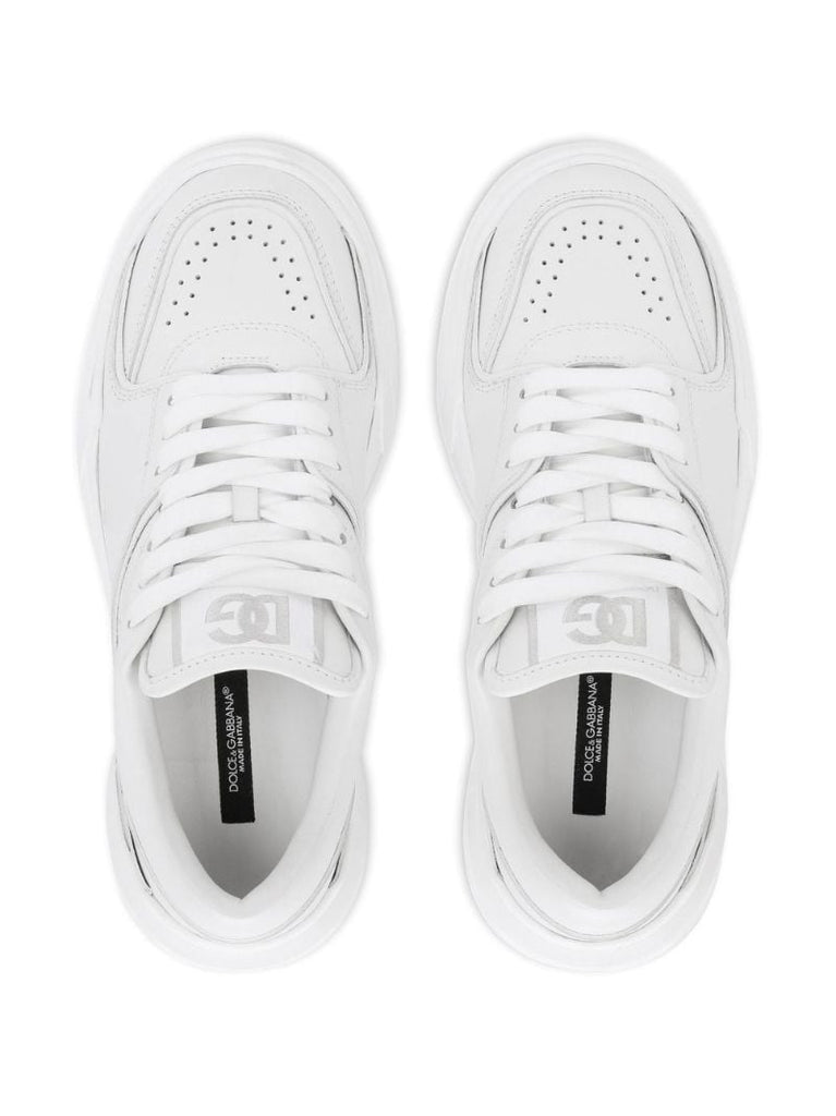 White New Roma Leather Sneakers