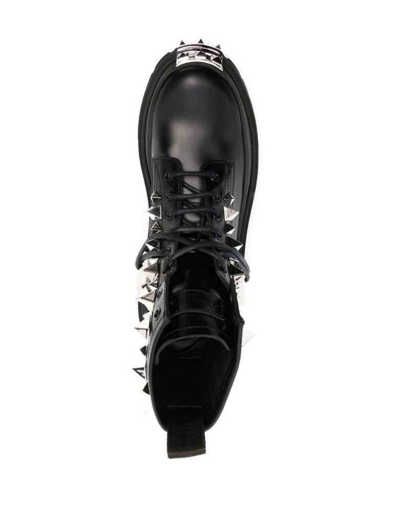 Black Darkside Leather Combat Boots