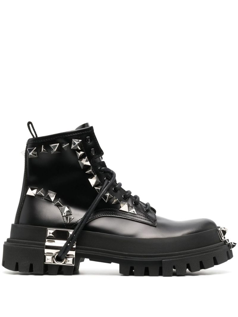 Black Darkside Leather Combat Boots