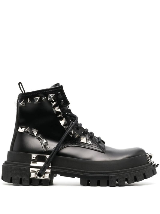 Black Darkside Leather Combat Boots