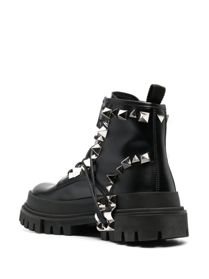 Black Darkside Leather Combat Boots