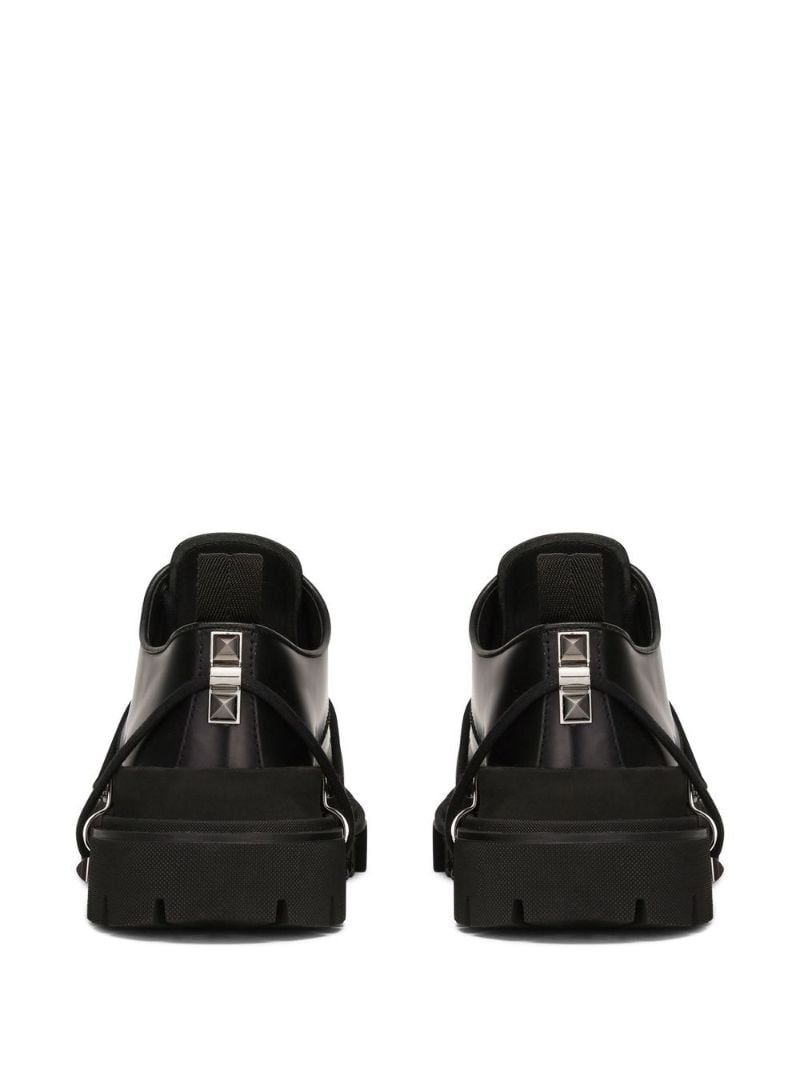 Black Studded Leather Derby Shoes