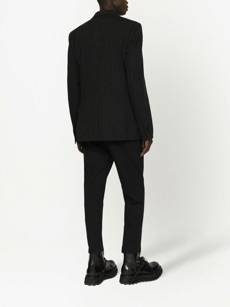 Black Pinstripe Single-breasted Blazer