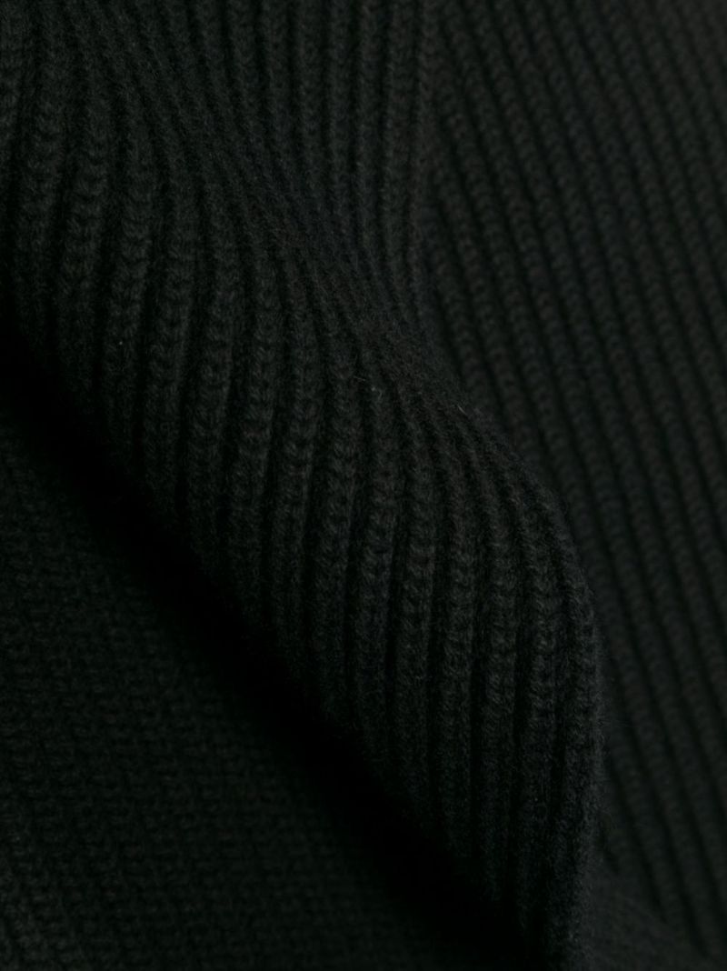 Black Logo Plaque Cashmere Scarf