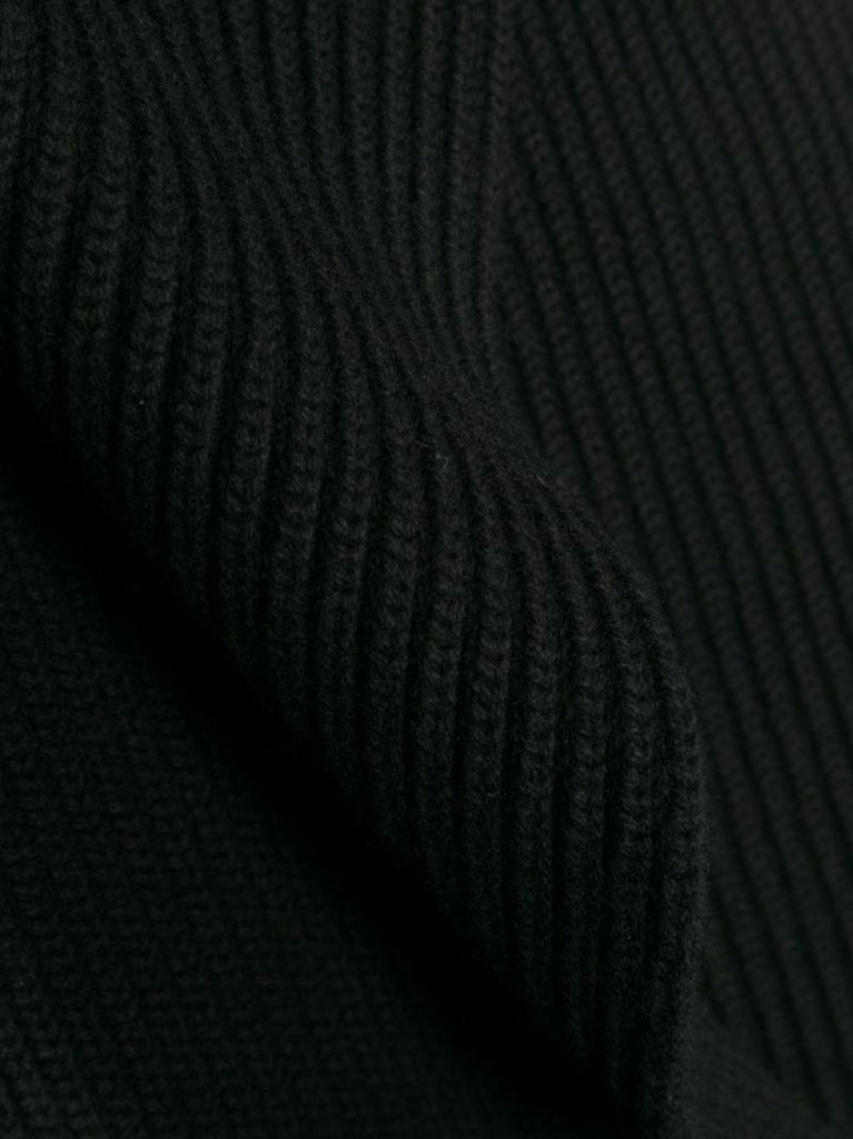 Black Logo Plaque Cashmere Scarf
