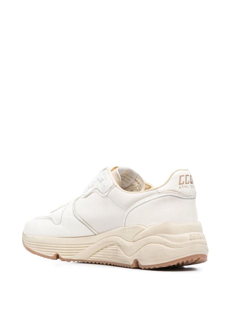 White Running Sole Leather Sneakers