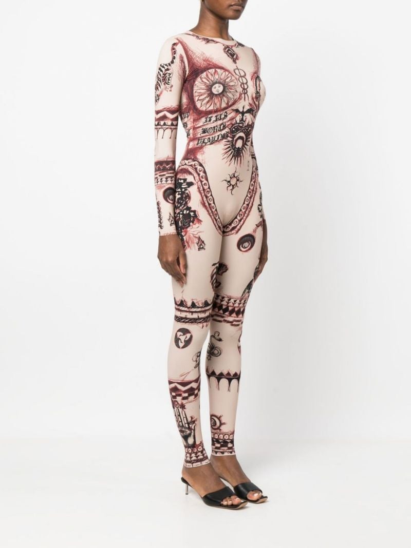 Neutral Geotic Print Jumpsuit