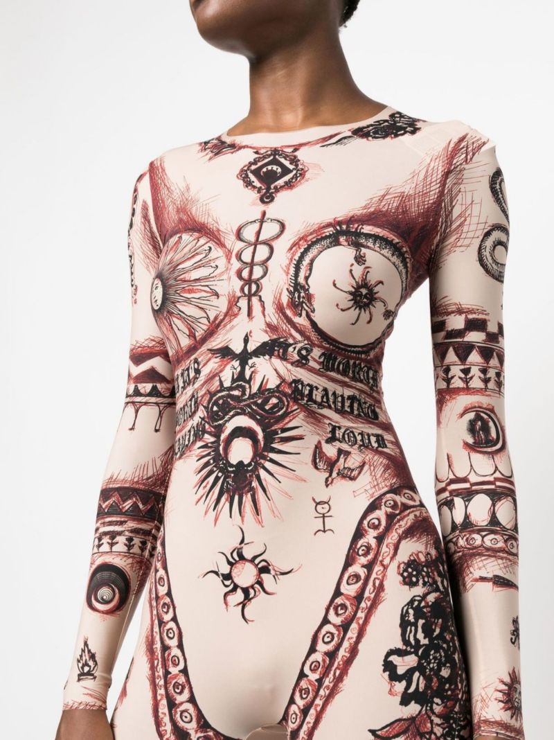 Neutral Geotic Print Jumpsuit