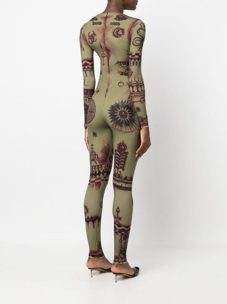 Green Geotic Print Jumpsuit