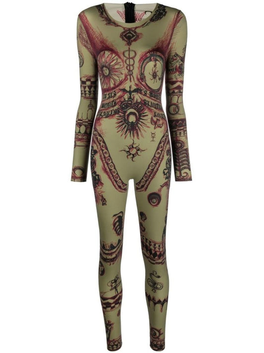 Green Geotic Print Jumpsuit