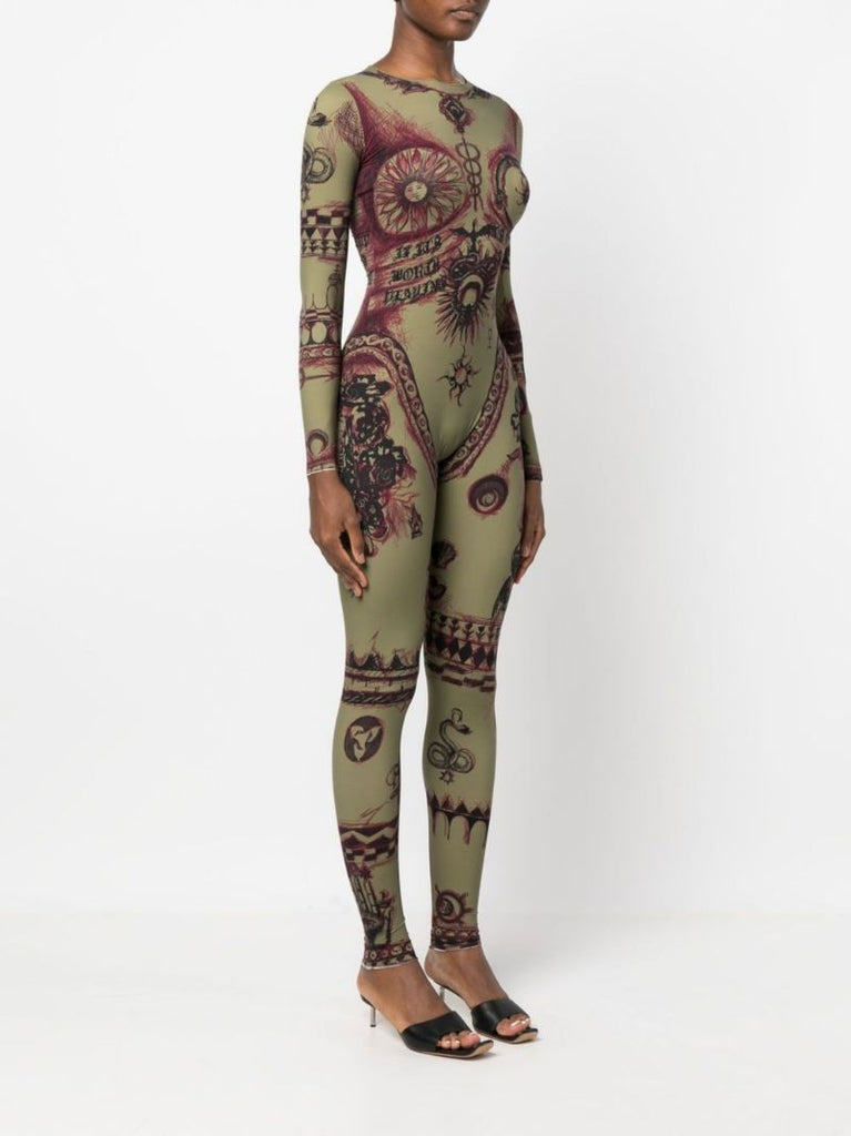 Green Geotic Print Jumpsuit