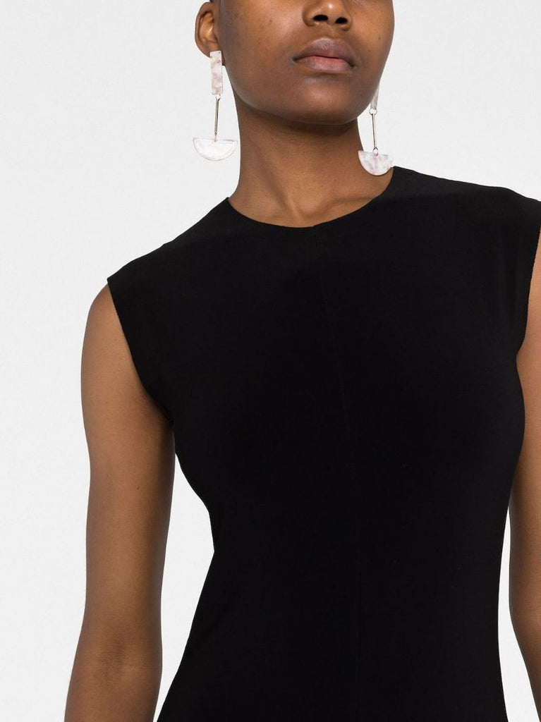 Black Sleeveless Straight-leg Jumpsuit