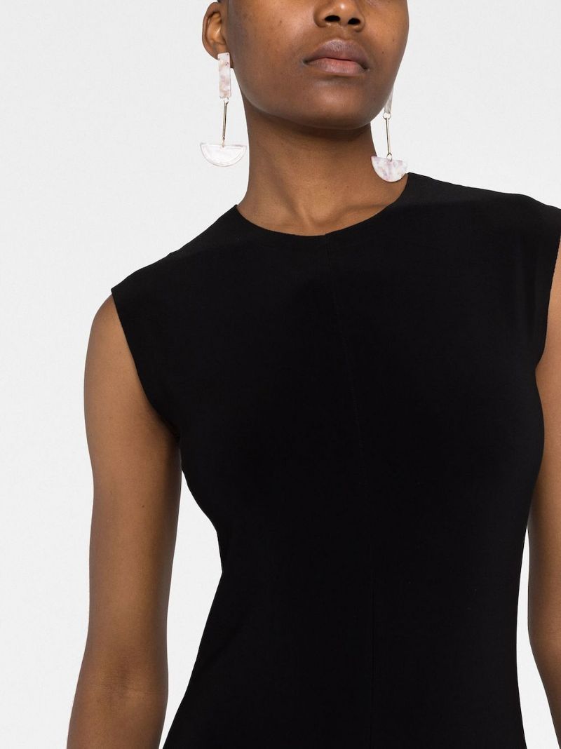 Black Sleeveless Straight-leg Jumpsuit