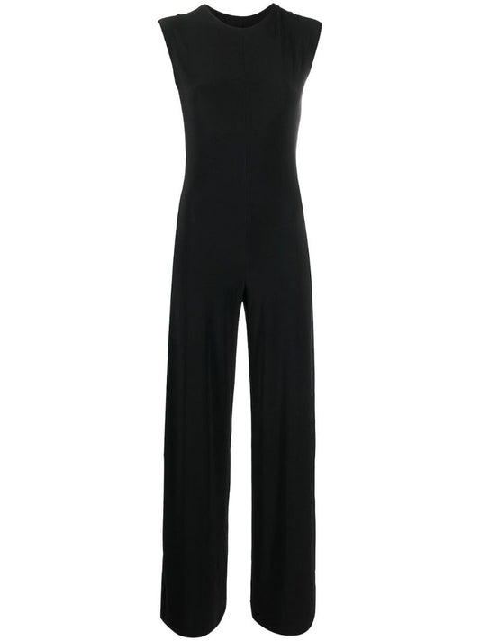 Black Sleeveless Straight-leg Jumpsuit