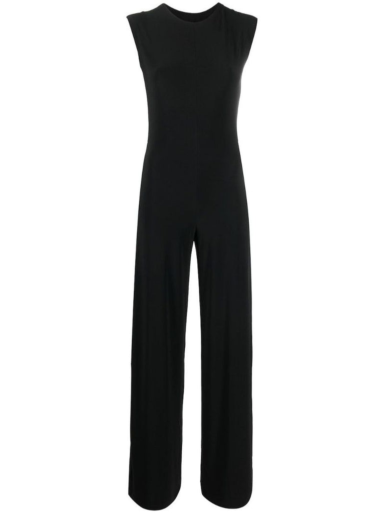 Black Sleeveless Straight-leg Jumpsuit