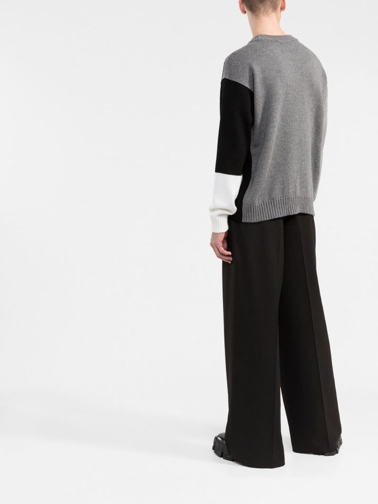 Black Logo Intarsia Wool Sweater