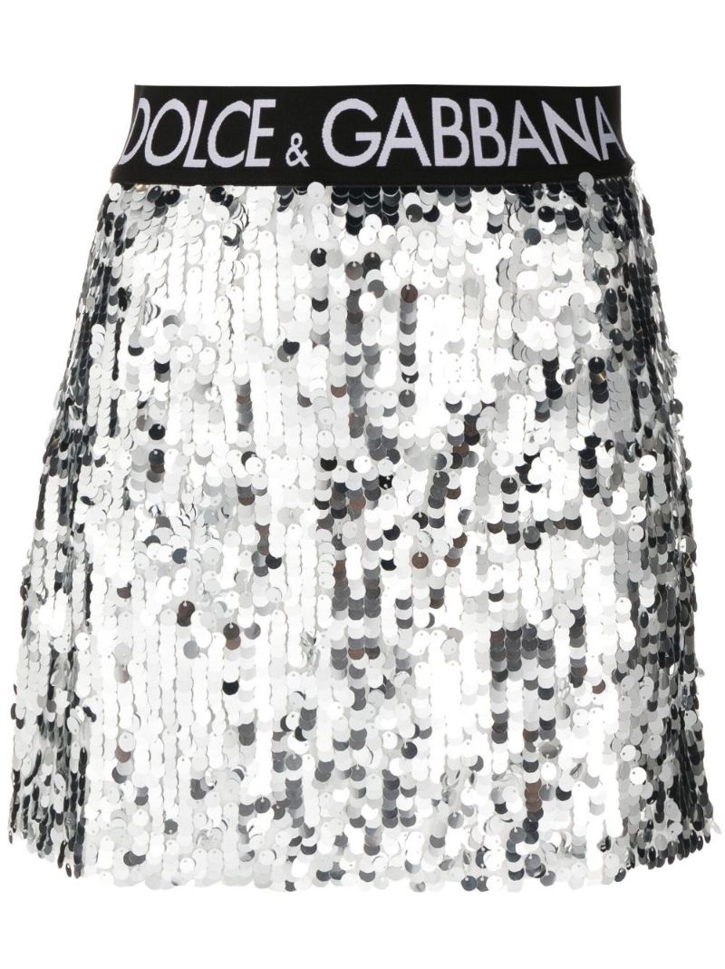 Metallic Sequinned Mini Skirt
