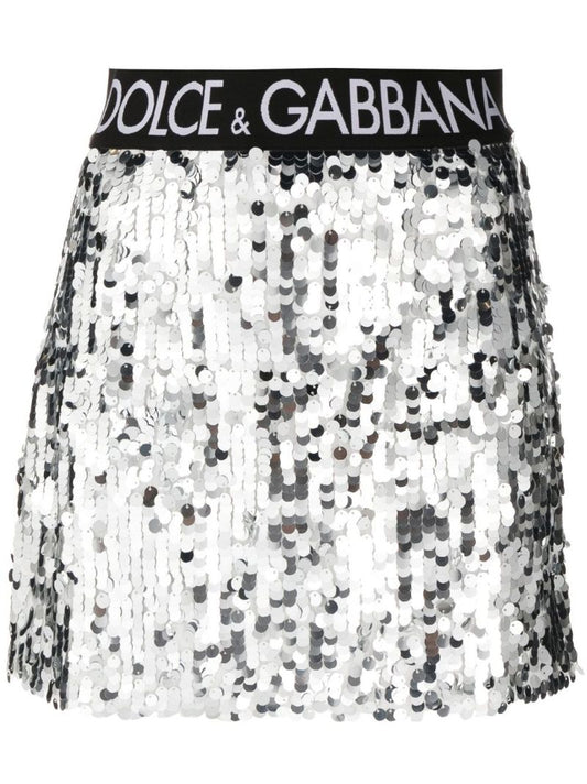 Metallic Sequinned Mini Skirt