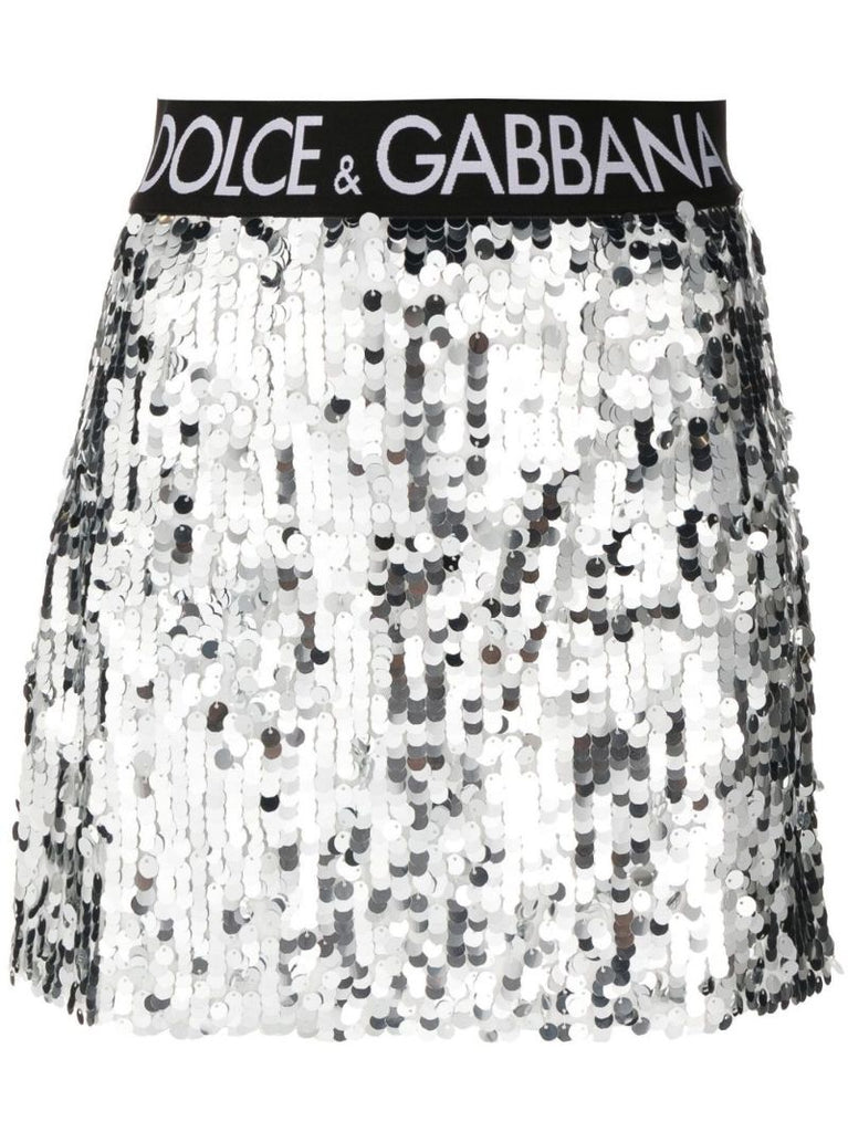 Metallic Sequinned Mini Skirt