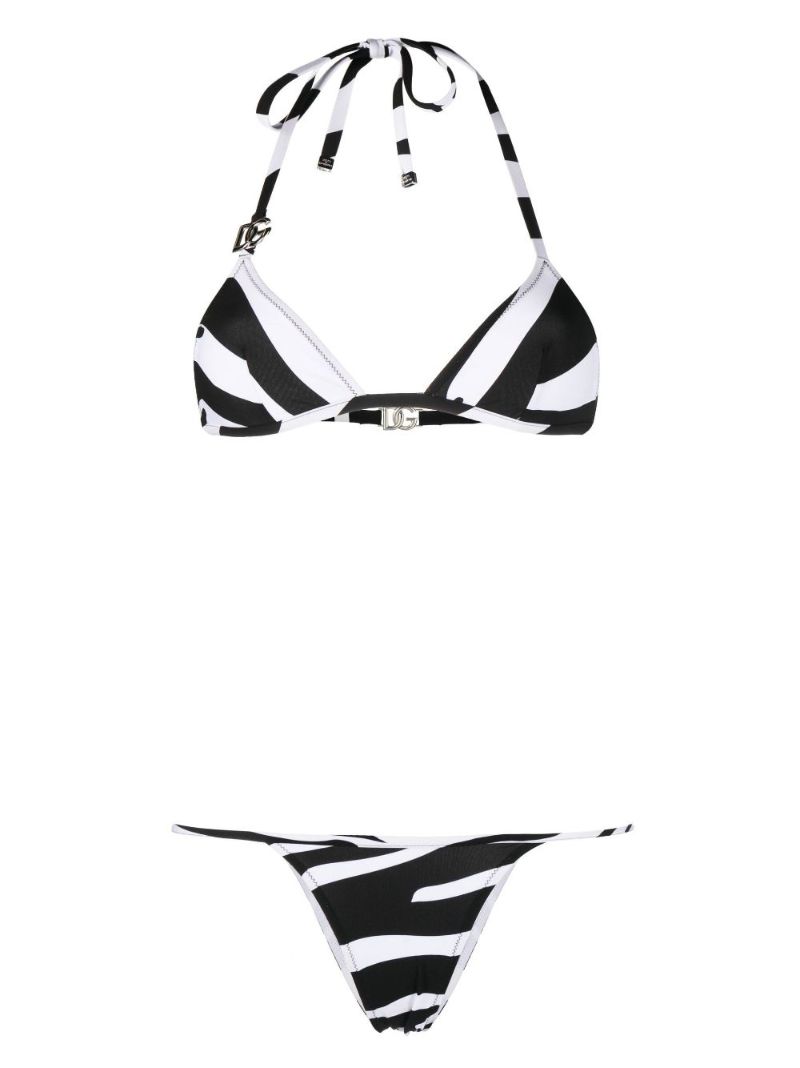 Black and White Zebra Print Bikini