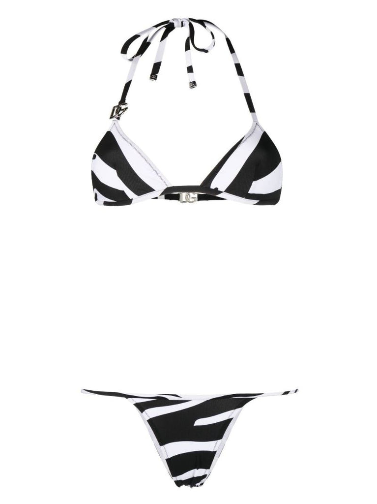 Black and White Zebra Print Bikini
